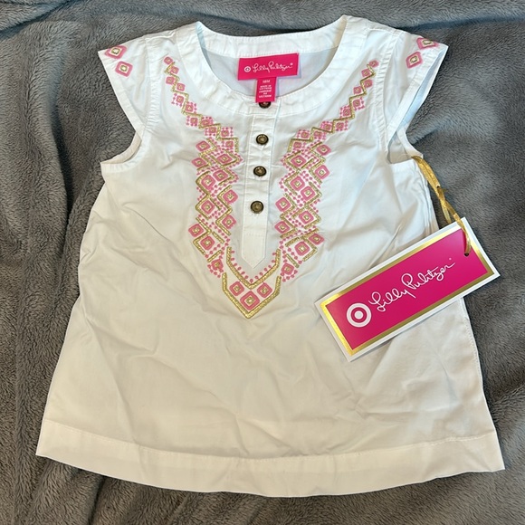 Lily Pulitzer Baby Embroidered White Top-18M - Picture 4 of 4